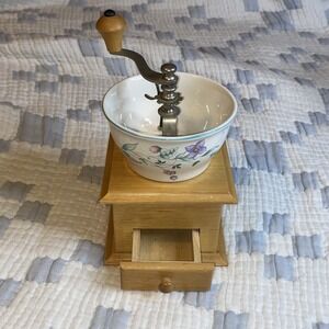 Vintage Pfaltzgraff April Pattern Violet Floral Manual Coffee Grinder 1990s